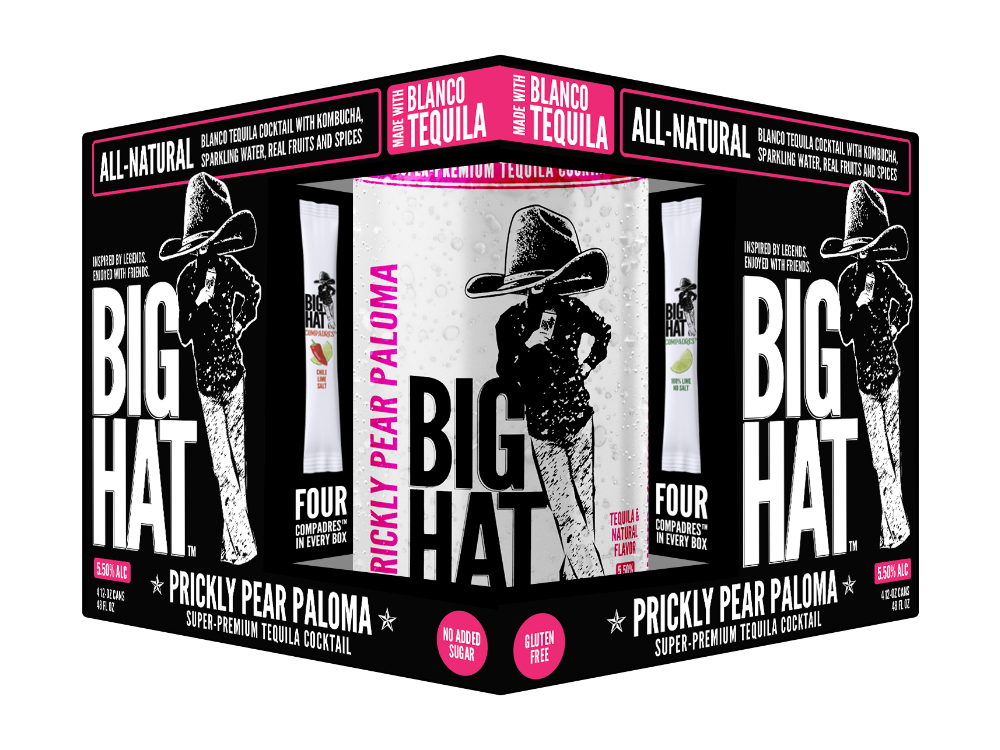 Big Hat Spirits Prickly Pear Paloma 4-pack box